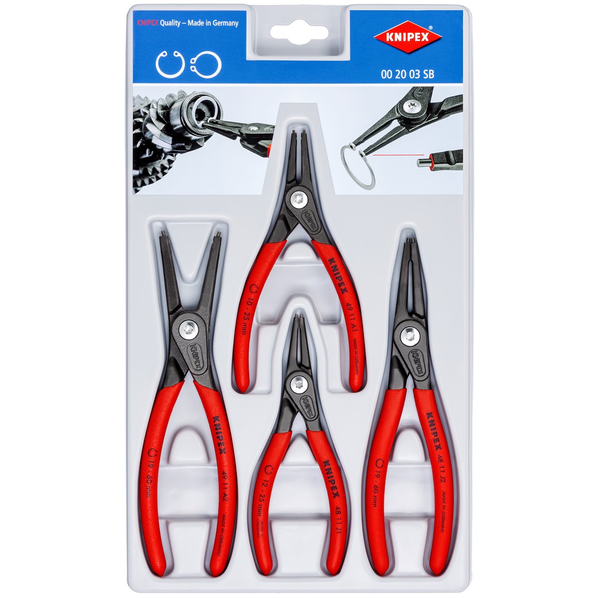 Knipex 00 20 03 SB Sicherungsringzangen-Set 
