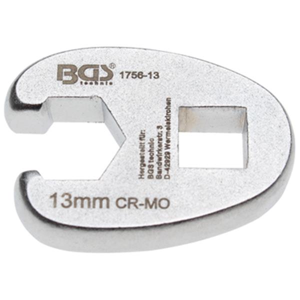 BGS 1756-13 Hahnenfußschlüssel, Antrieb Innenvierk ant 10 mm (3/8"), SW 13 mm