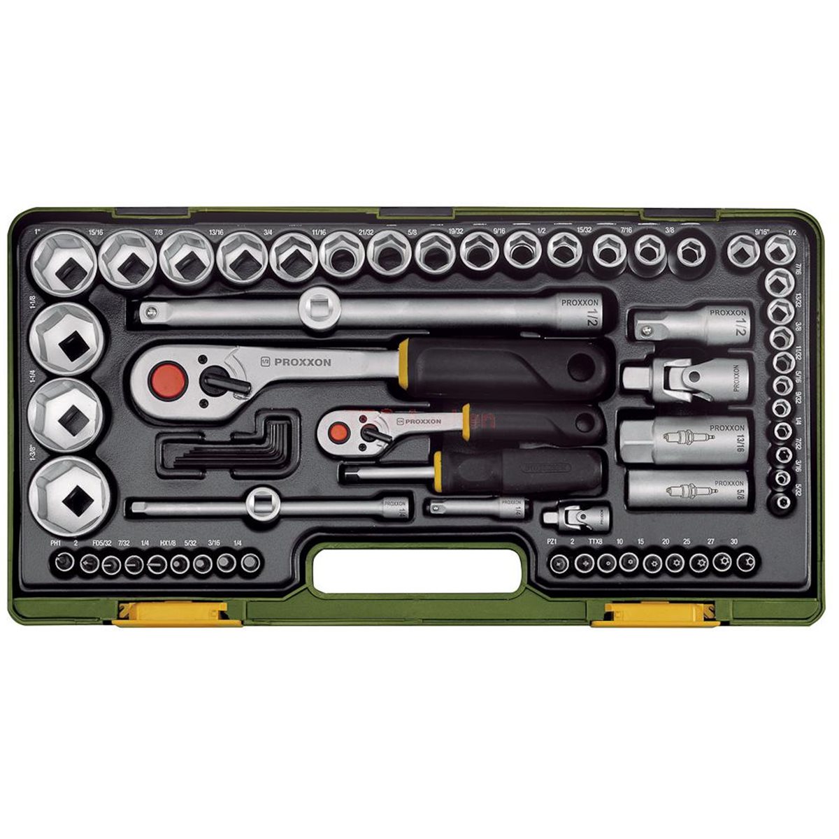 Proxxon 23294 Complete set with 1/4" and 1/2" b.r. 