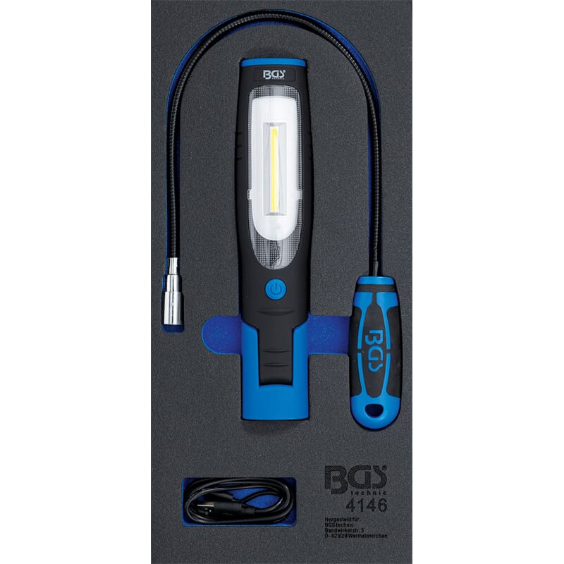 BGS 4146 Werkstattwageneinlage 1/3: Handlampe und Magnetheberlampe, 3-tlg.