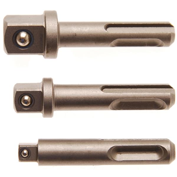 BGS 8214 Adaptor Set, SDS - external square 6.3 mm (1/4"), 10 mm (3/8"), 12.5 mm (1/2"), 3 pcs.