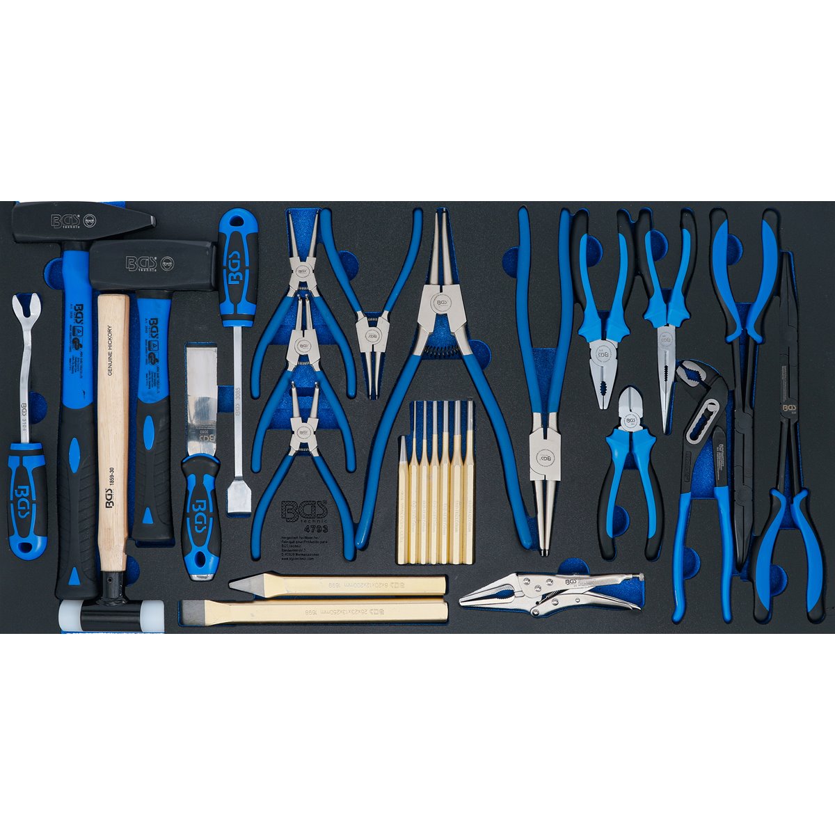 BGS 4793 Tool Tray XL: Hammer, Pliers and Chisel S et, 28 pcs.