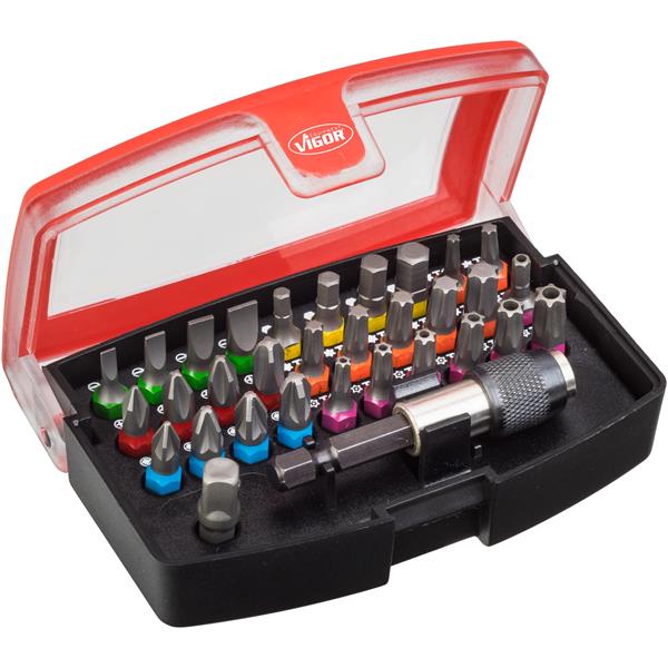 Vigor V5019 Bit-Box mit Farbcodierung, 32tlg.