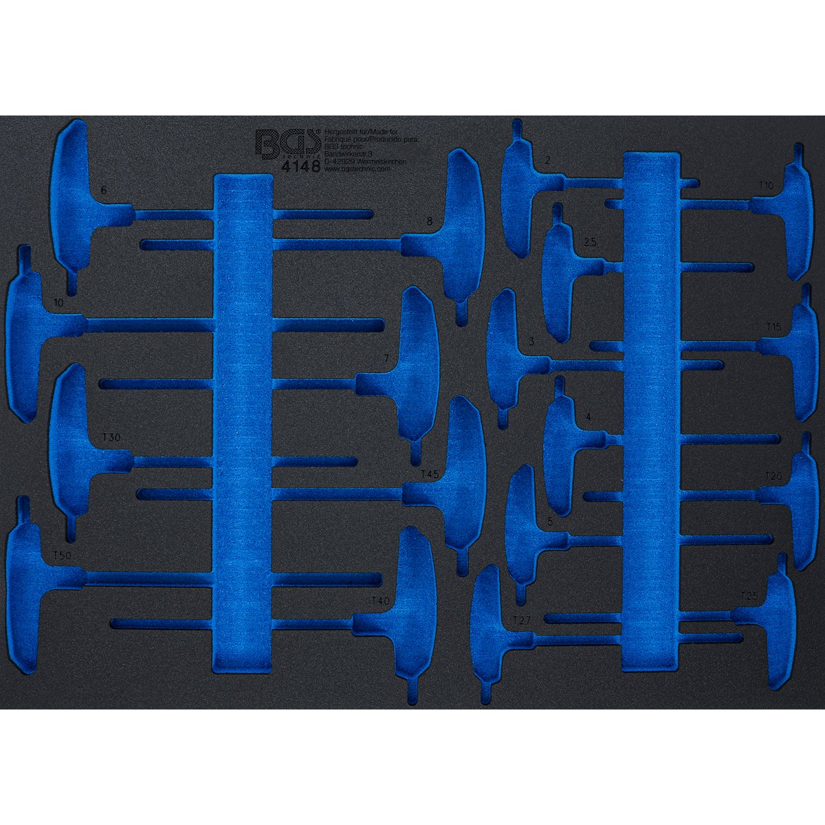 BGS 4148-1 Werkstattwageneinlage 3/3, leer, für Ar t. 4148