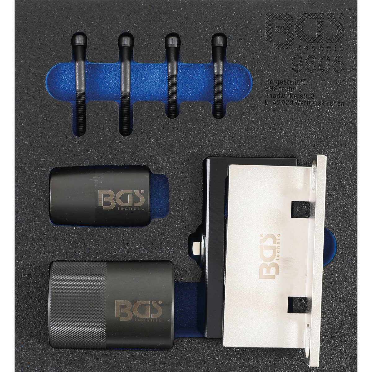 BGS 9605 Tool Tray 1/6: Camshaft Holding Tool and Crankshaft Sealing Ring Tool Set, for Ford & Volvo