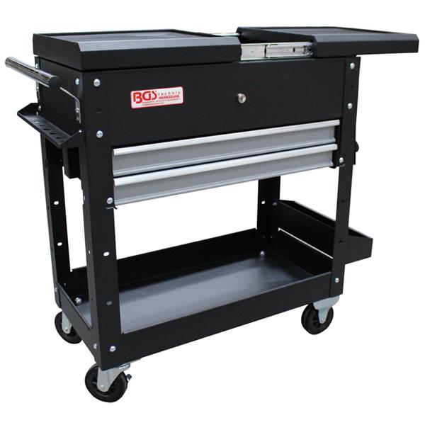 BGS 4105 Workshop Trolley, 2 Drawers, Horizontal d ouble Drawer Slide, empty