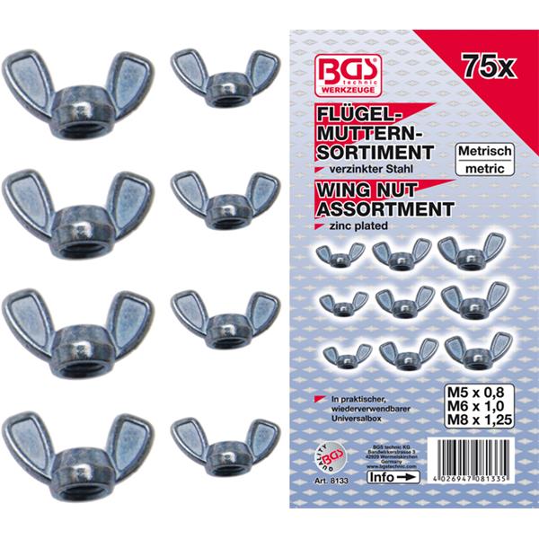 BGS 8133 Flügelmuttern-Sortiment, 75-tlg. 
