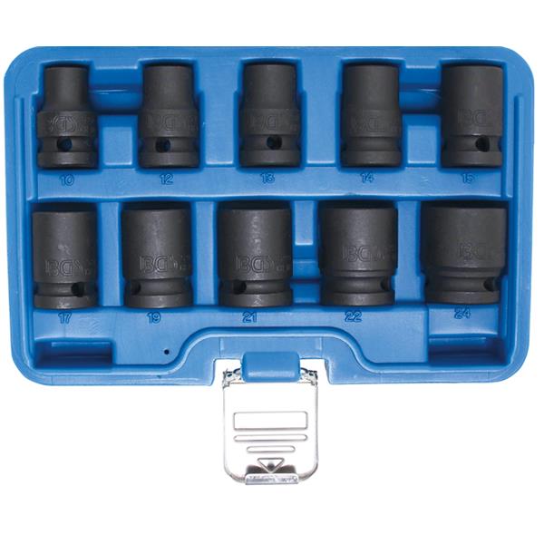 BGS 5205 Kraft-Steckschlüssel-Einsatz-Satz Sechska nt, Antrieb Innenvierkant 12,5 mm (1/2"), SW 10 - 