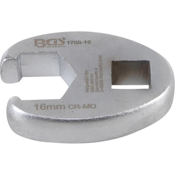 BGS 1756-16 Hahnenfußschlüssel, Antrieb Innenvierk ant 10 mm (3/8"), SW 16 mm