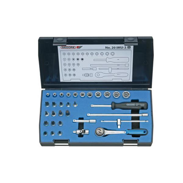 Gedore 20 IMU-3 Steckschlüssel-Satz 6,3 (1/4") kant IN-IS-PH-PZ