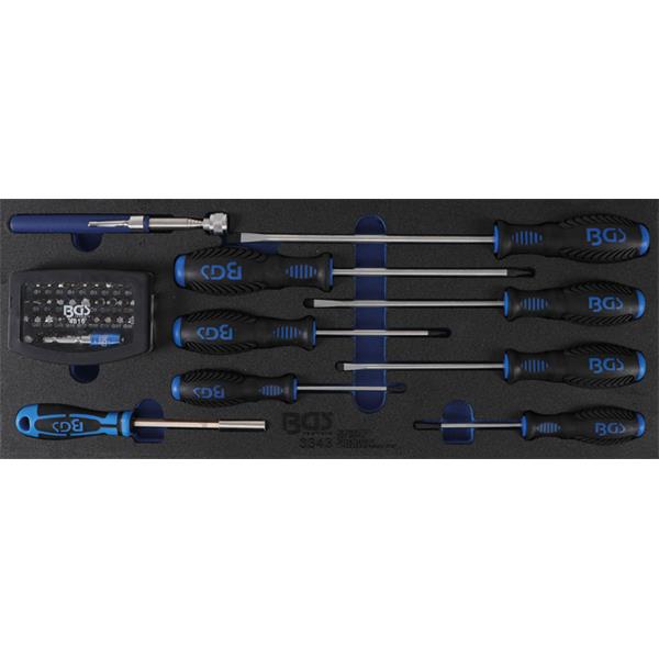 BGS 3343 Foam Tray for BGS 3312: Screwdriver, Bit Set and magnetic Lifter, 41 pcs.