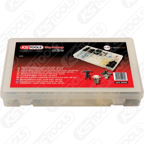 KS-Tools 420.0000 Clip Satz f. Audi, 160 Stk. 
