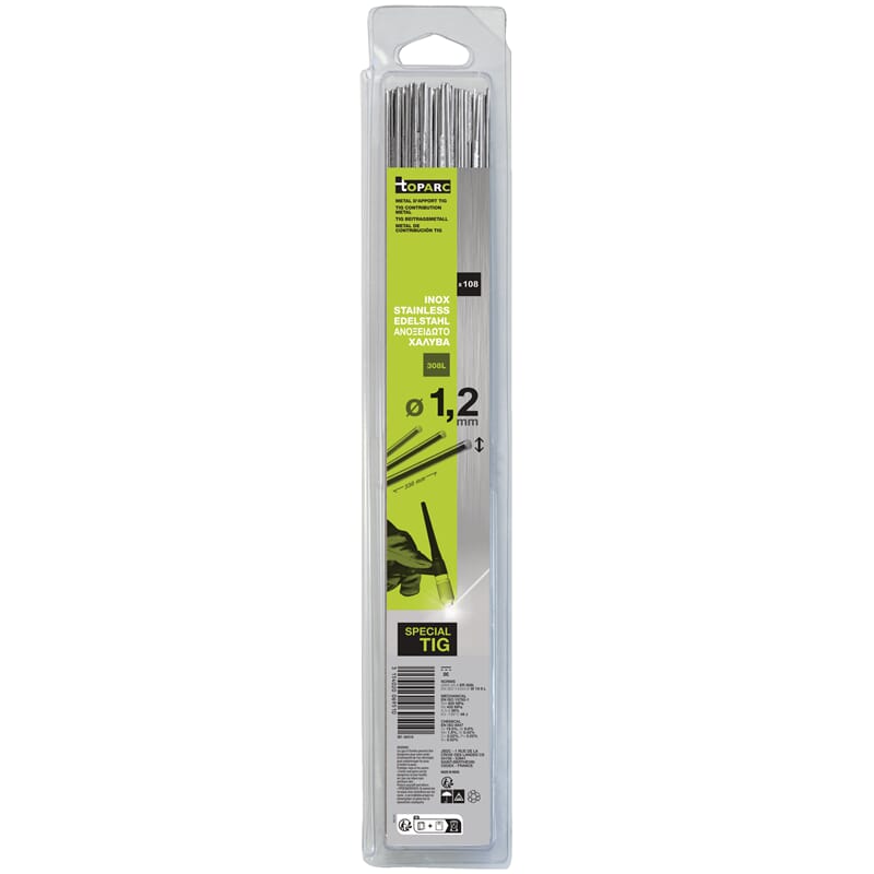WIG Schweißstäbe Edelstahl 308L Ø 1,2 mm 108 Stück  1,2 mm - 330mm - Blister 0,33kg