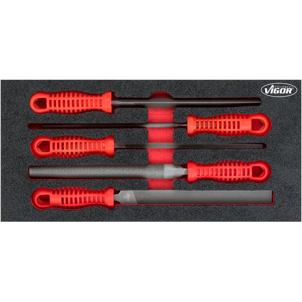 Vigor V5072 1/3+ Weichschaumeinlage, Feilen-Satz