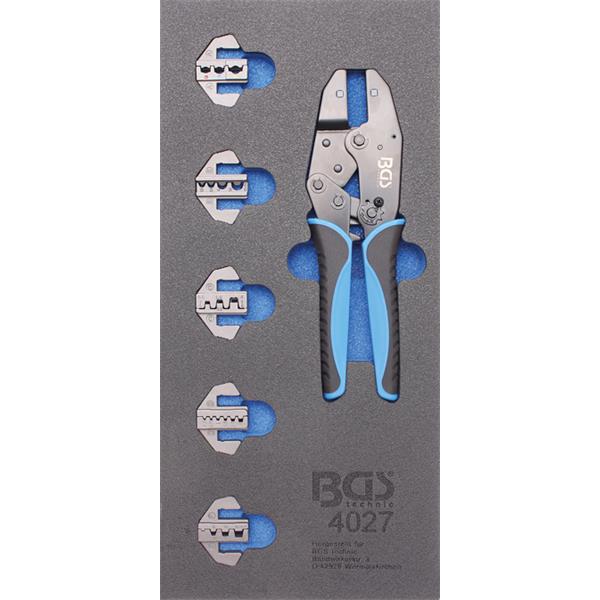 BGS 4027 Tool Tray 1/3: Crimping Pliers Set, with 5 Pairs of Pressing Jaws