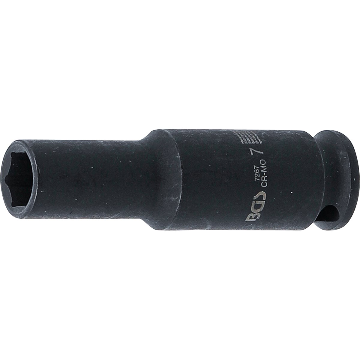 BGS 7267 Kraft-Steckschlüssel-Einsatz 6-kant 7 mm Antrieb Innenvierkant 6,3 mm (1/4"), SW 7 mm