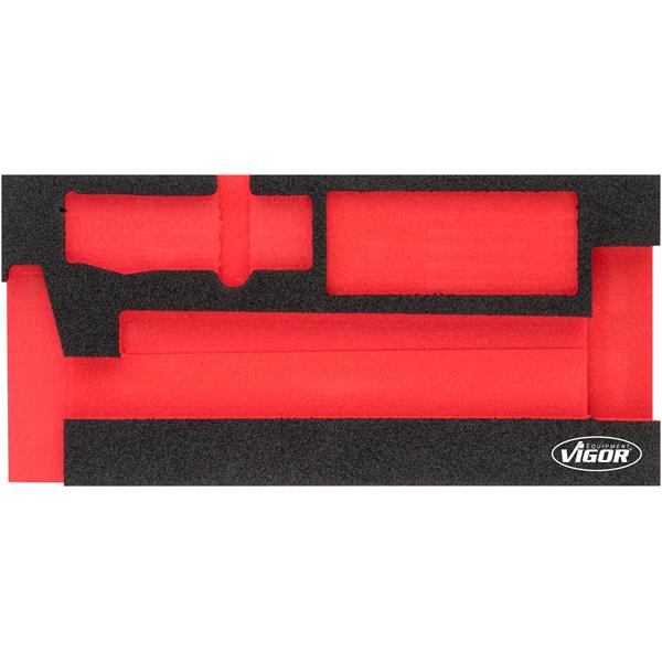 Vigor V5006-L 1/3+ leere Weichschaumeinlage, Meiss el Hammer