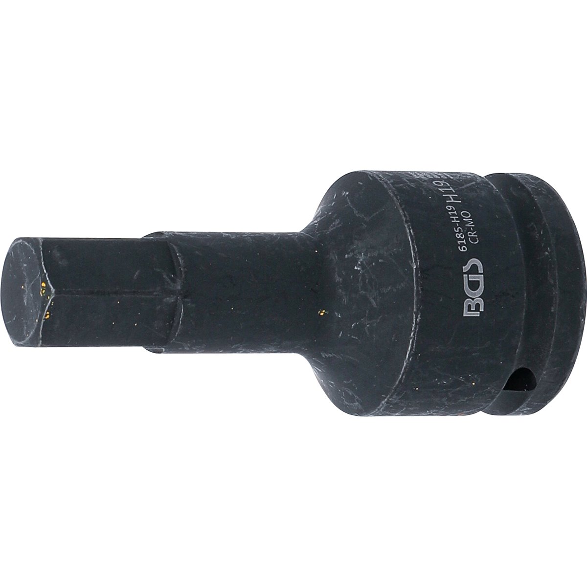 BGS 6185-H19 Kraft-Bit-Einsatz, Länge 100 mm, Antr ieb Innenvierkant 20 mm (3/4"), Innensechskant 19 