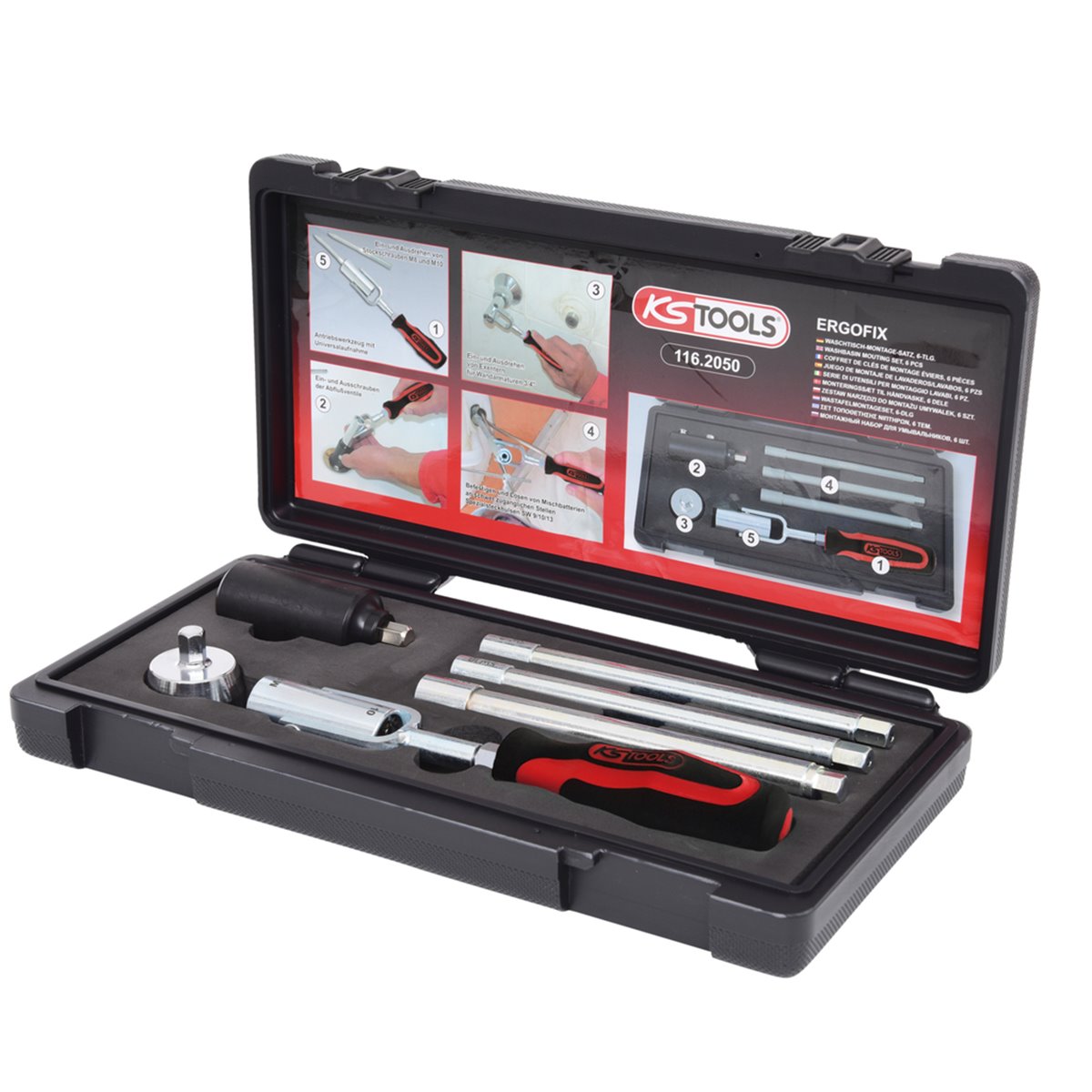 KS-Tools 116.2050 Waschtisch-Montage-Satz,6-tlg. 