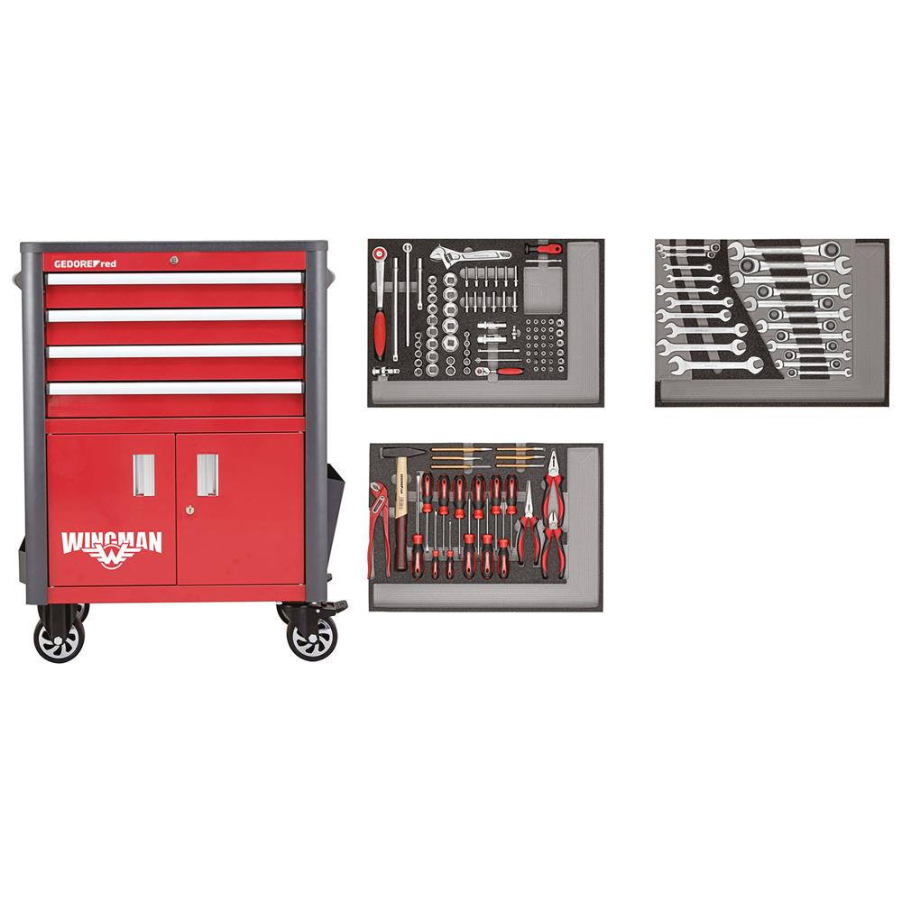 Gedore red R22041004 Werkstattwagen 129-teilig rot 129tlg
