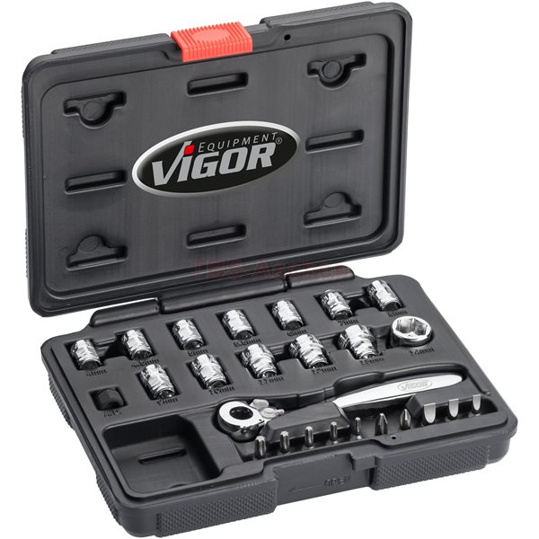 Vigor V5202 1/4" Steckschlüssel-Satz Superflach