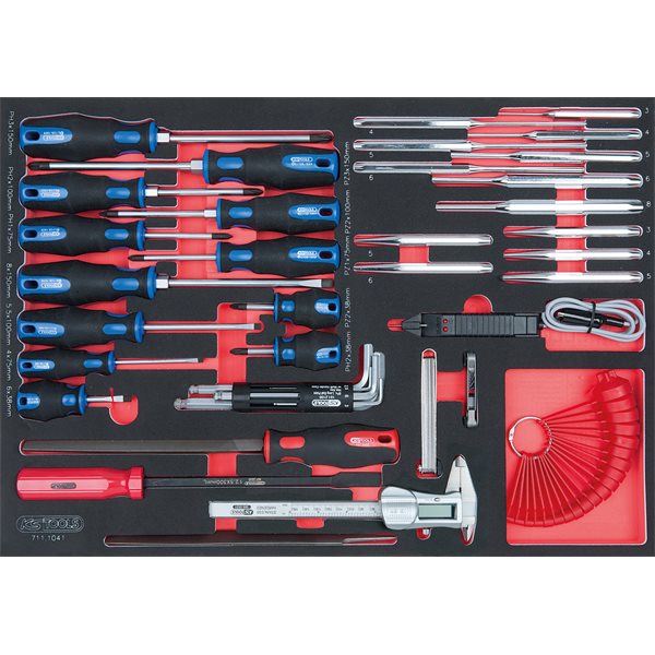 KS-Tools 711.1041 SCS Schraubendreher- und Messger äte-Satz, 41-tlg. in 1/1 Systemeinlage