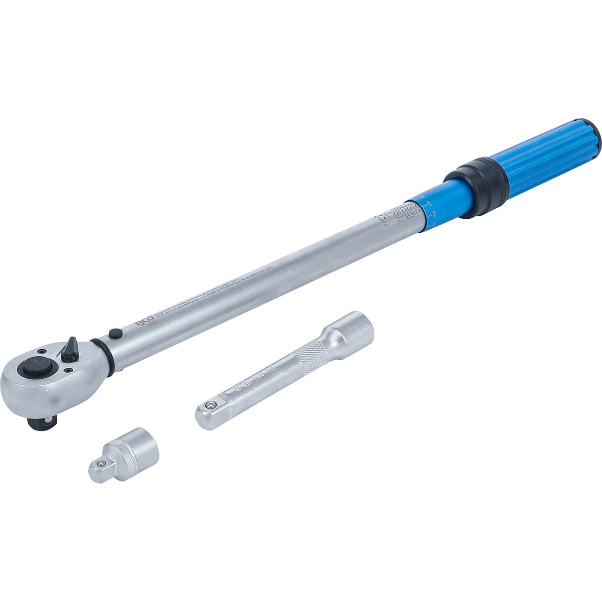 BGS 2837 Torque Wrench Set, with Adaptor + Extensi on Bar, 12.5 mm (1/2"), 40 - 220 Nm, 3 pcs.