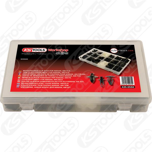 KS-Tools 420.0550 Clip Satz f. Nissan, 408 Stk. 