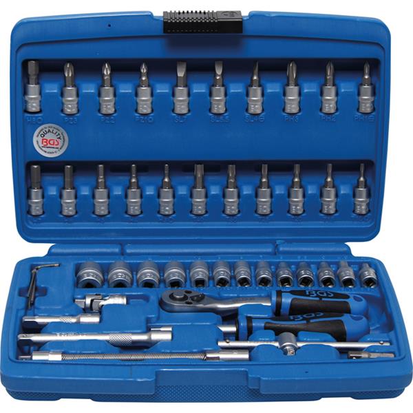 BGS 2146 Steckschlüssel-Satz, Antrieb 6,3 mm (1/4 ), 46-tlg.