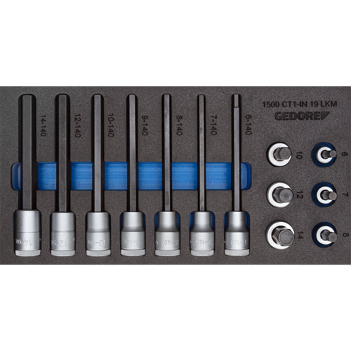 Gedore 1500 CT1-IN 19 LKM Screwdriver bit socket s et 1/2" in Check-Tool-Module
