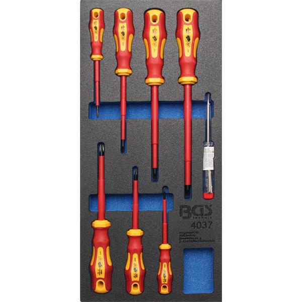BGS 4037 Tool Tray 1/3: VDE Screwdriver Set, 8 pcs .