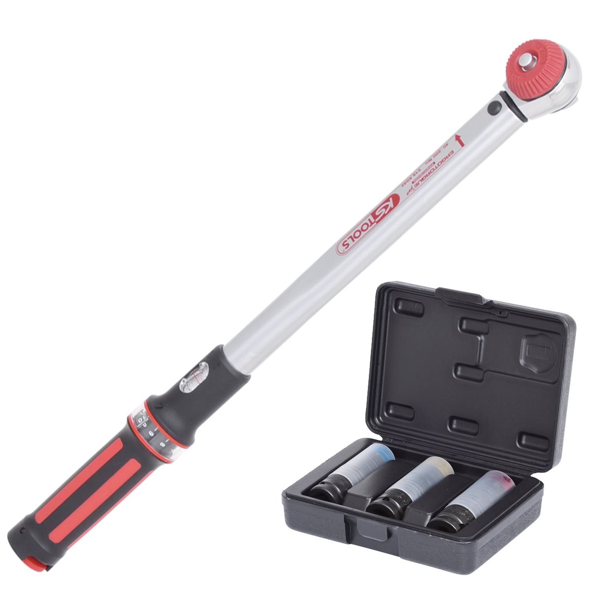 KS-Tools 516.6042BU 1/2" torque wrench set 40-200 ERGOTORQUE®precision 40-200 Nm + socket set 3-pcs.