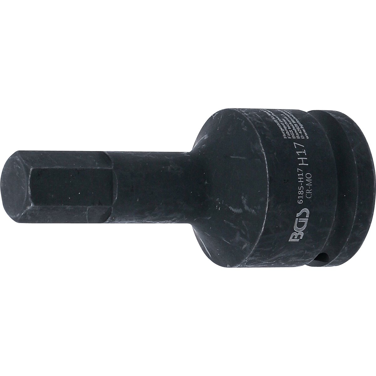 BGS 6185-H17 Kraft-Bit-Einsatz, Länge 100 mm, Antr ieb Innenvierkant 20 mm (3/4"), Innensechskant 17 