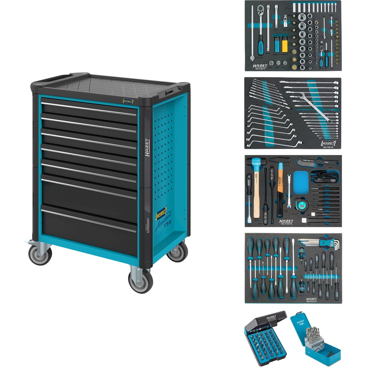 Hazet 179N-7/220 Tool trolley with 220-pcs tool set