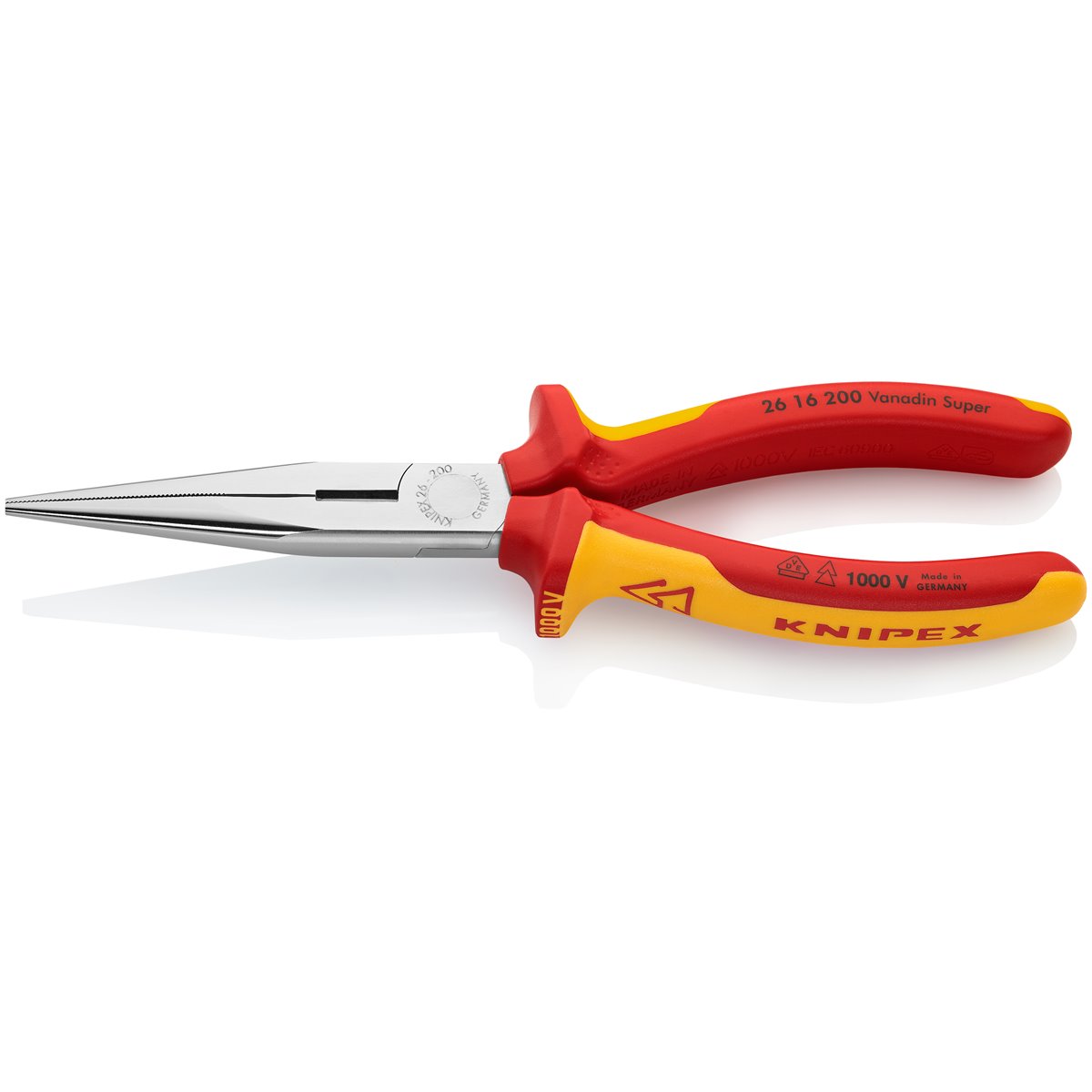 Knipex 26 16 200 Flachrundzange mit Schneide 
