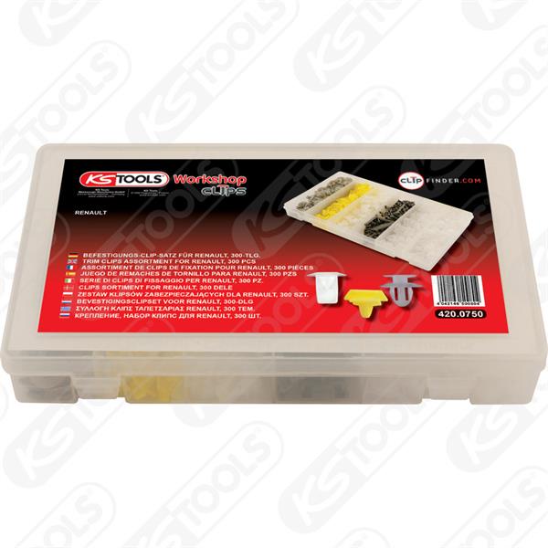 KS-Tools 420.0750 Clip Satz f. Renault, 300 Stk. 