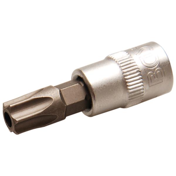 BGS 2165-T45 Bit-Einsatz, Antrieb Innenvierkant 6, 3 mm (1/4"), T-Profil (für Torx) mit Bohrung T45