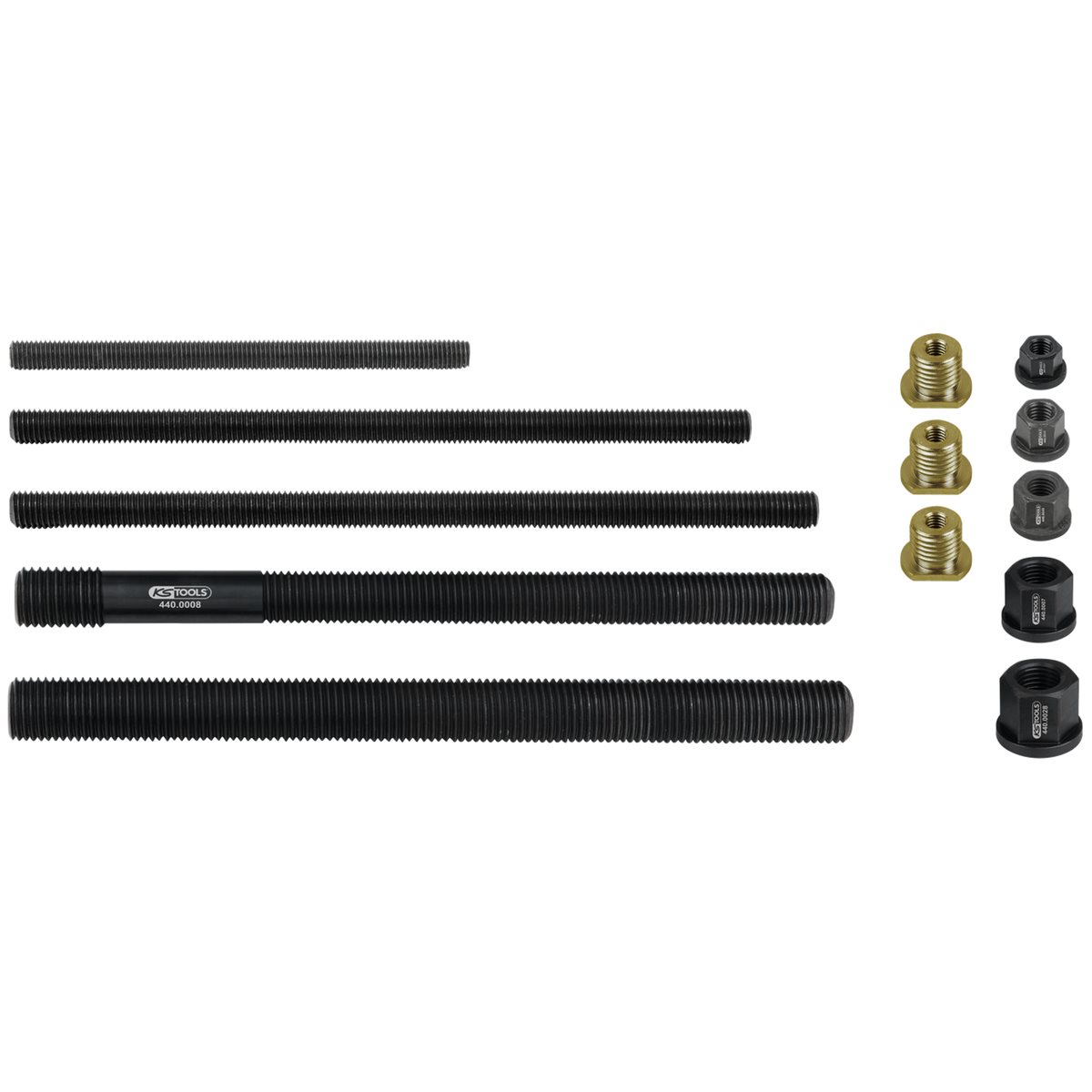 KS-Tools 440.0040 Zugstangen-, Kragenmutter-, Adap ter-Satz, 13-tlg.