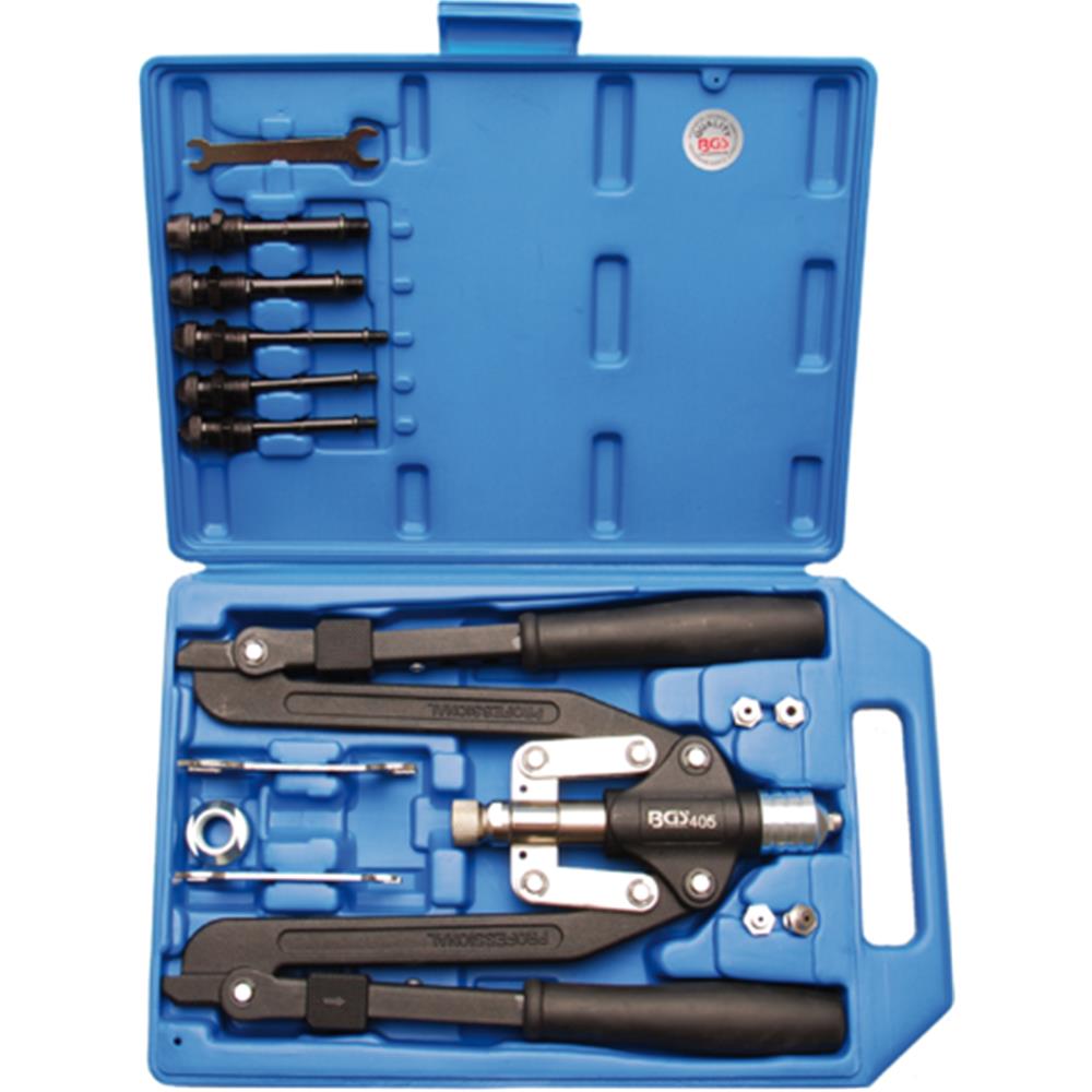BGS 405 Riveter Set, Long Arm, 3.2 - 6.4 mm 
