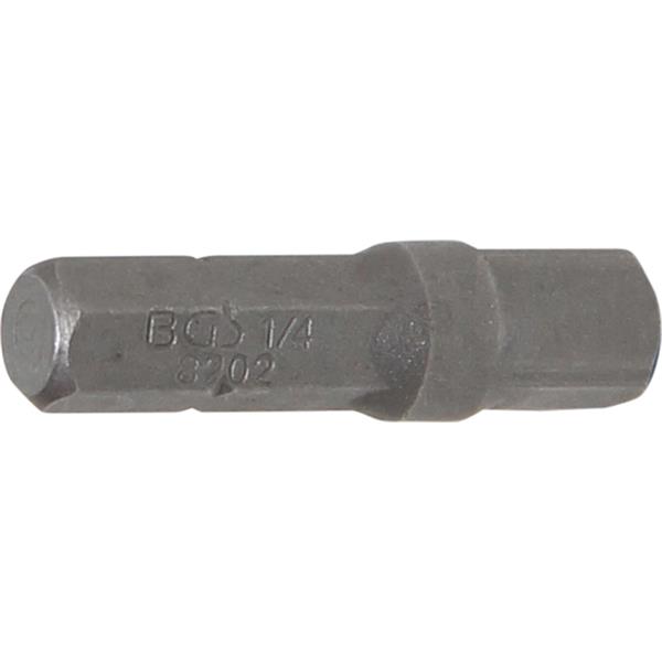 BGS 8202 Bit-Knarren-Adapter, Außensechskant 6,3 m m (1/4") - Außenvierkant 6,3 mm (1/4"), 30 mm