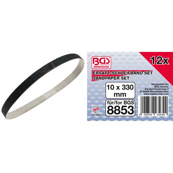 BGS 8853-1 Schleifband, 10 mm x 330 mm, 12 Stück f ür Art. 8853