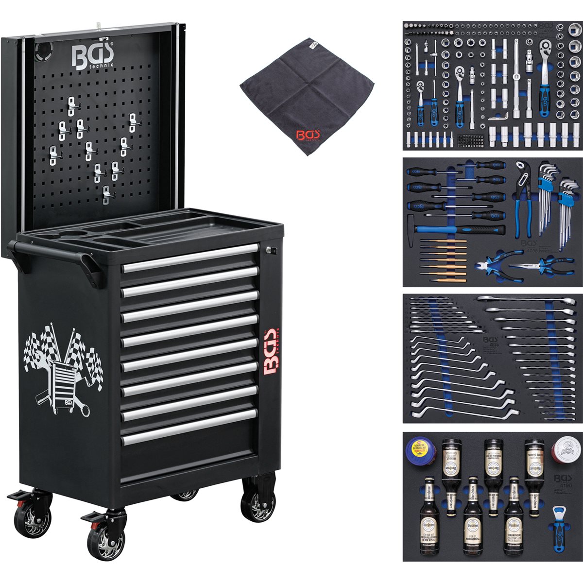 BGS 4106 Workshop Trolley 8 Drawers 263 Tools