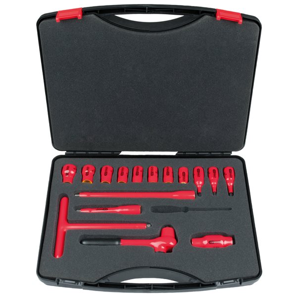KS-Tools 117.1882 3/8" Isolierter Steckschlüssel atz, 17-tlg.