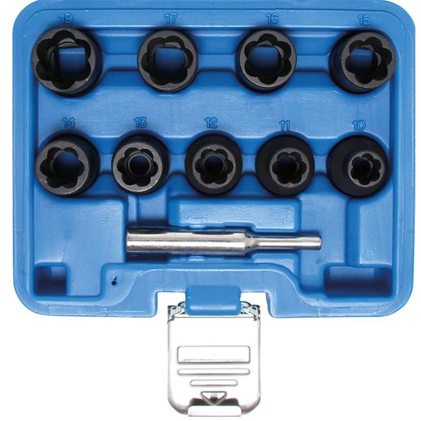 BGS 5266 Spezial-Steckschlüssel-Einsatz-Satz / Sch raubenausdreher, Antrieb Innenvierkant 12,5 mm (1/