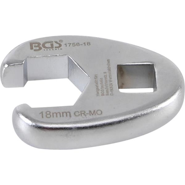 BGS 1756-18 Hahnenfußschlüssel, Antrieb Innenvierk ant 10 mm (3/8"), SW 18 mm