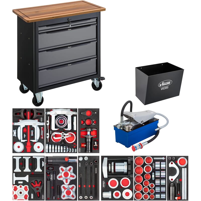 Vigor V7030-2 Mobile Werkbank + Spezialwerkzeuge