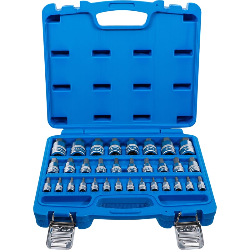 BGS 74258 Bit-Einsatz-Satz 1/4"-3/8"-1/2" 2-19 mm metrisch und Zollgrößen, 32-teilig