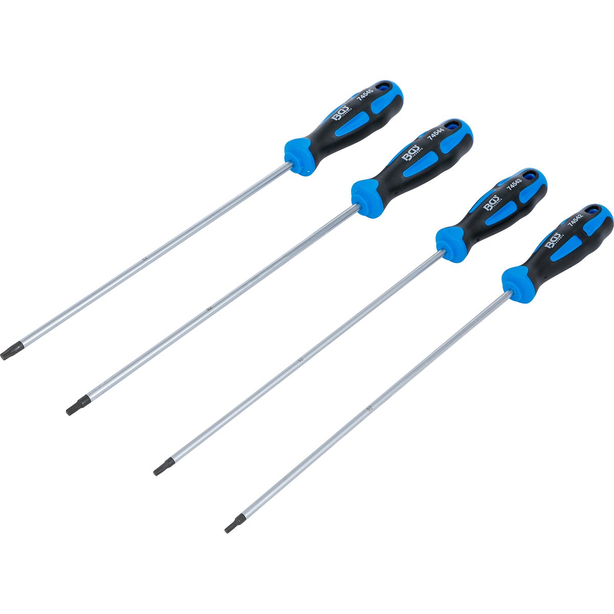 BGS 74541 Schraubendreher-Satz, extra lang, T-Prof il (für Torx), T15 - T30, 4-tlg.