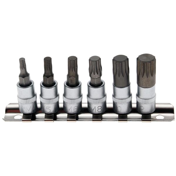 BGS 2162 Bit-Einsatz-Satz, Antrieb Innenvierkant 6 ,3 mm (1/4"), Innenvielzahn (für XZN) M4 - M12