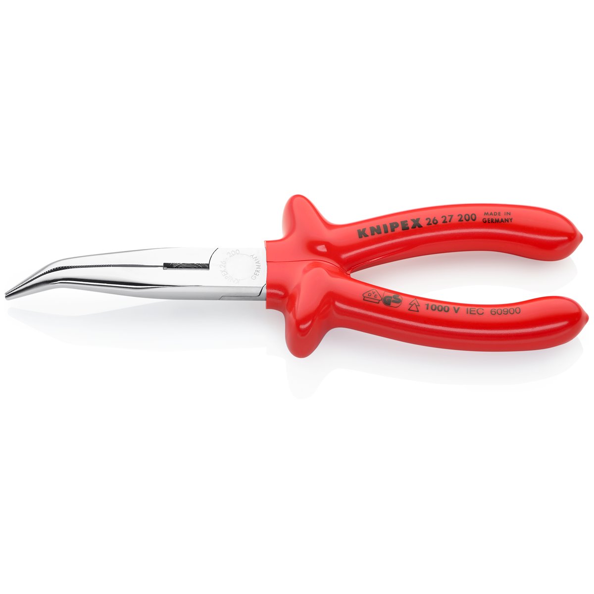 Knipex 26 27 200 Flachrundzange mit Schneide 